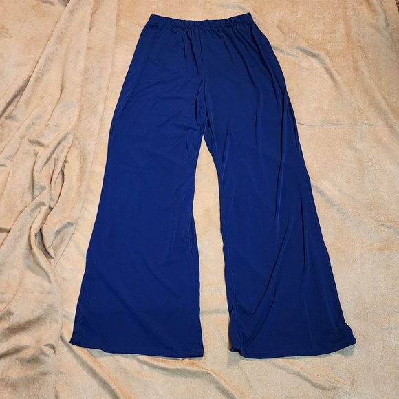 Women's Collection's Etc. Size Large Navy Wide Leg Elastic Waist Pull-on Pants - Picture 4 of 11